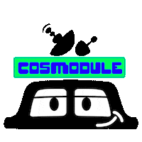 Cosmodule space neon station antenne Sticker