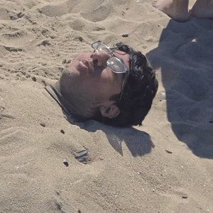 Buried in sand