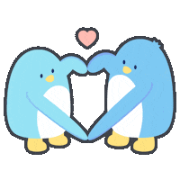 yenyendesign love heart kawaii blue Sticker
