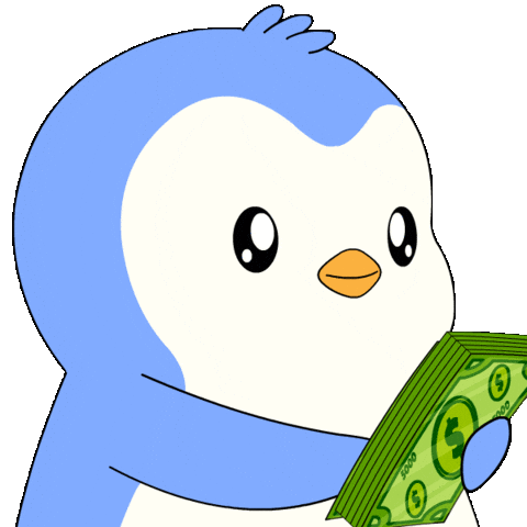 Make It Rain Money Sticker by Pudgy Penguins
