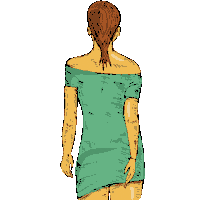 Walking Away Girl Sticker