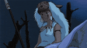 studio ghibli hair flip GIF