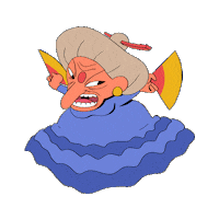 anarochart sticker angry flying witch Sticker