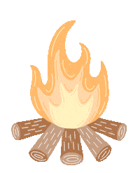 Camping Yule Log Sticker by michneo