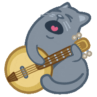 Cat Sing Sticker by Iconka