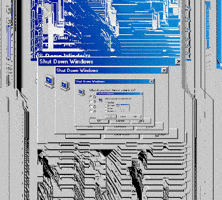 Shut Down Blue Screen GIF by PERFECTL00P