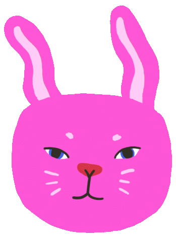 Yhenjai giphyupload pink rabbit rabbit year Sticker