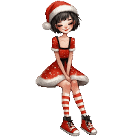Merry Christmas Girl Sticker