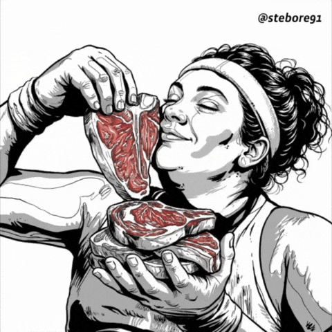 Hungry Raw Meat GIF
