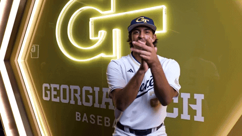 Georgia Tech Baseball GIF by Georgia Tech Yellow Jackets