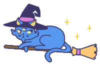 Noche De Brujas Cat Sticker by MarmotaStudio