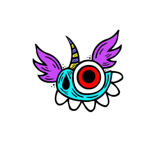Monster Flying Sticker