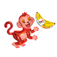 Monkey Banana Sticker by Balloons World Store