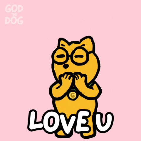 Love You Hearts GIF by God The Dog