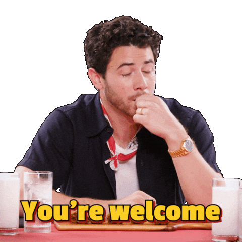 You Are Welcome Nick Jonas Sticker by First We Feast