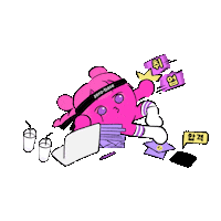 zero_base 피곤 공부 과제 합격 Sticker