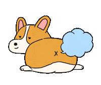 Eatmushroom dog illustration life corgi Sticker