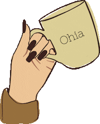 Ohiaconcept girl coffee vintage tea Sticker