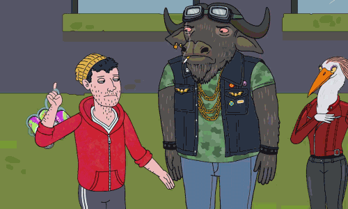 Bad Ass Kiss GIF by BoJack Horseman