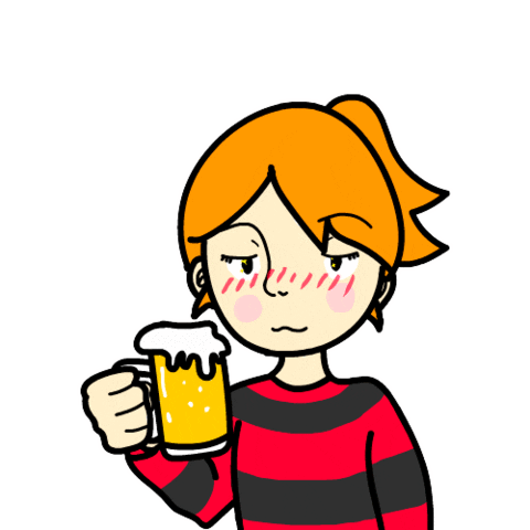 Drunk Drinking Beer Sticker