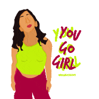 Doodleobong girl you go girl go girl women power Sticker
