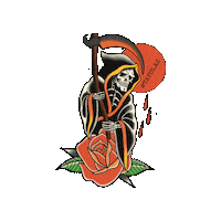 Rose Grimm Reaper Sticker by TheTatuTribe