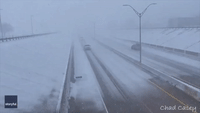 'Whiteout' Conditions Seen Along Interstate 27 in Hale Center, Texas