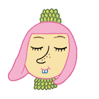 Pink Hair Springtime Sticker