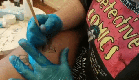 MonkeyBoss giphygifmaker tattoo handpoked GIF