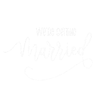 WittyInk white calligraphy engaged wedding day Sticker
