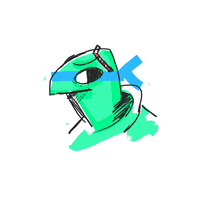 elcrac cartoon angry blue green GIF