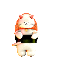 jennytieujpg cat food hungry eating Sticker