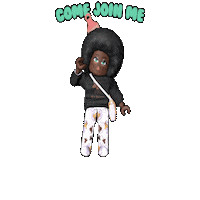 Come Join Me Sticker by Afro Unicorn