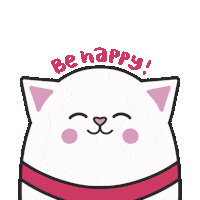 Happy White Cat Sticker by Cat & Raven