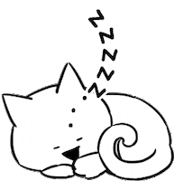 Cat 寝る Sticker by すこぶる動くウサギ