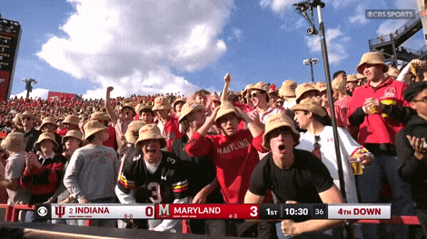 Terps Football Cheer GIF by Maryland Terrapins