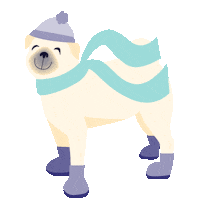 Pug Dog Winter Sticker by LovelySkin
