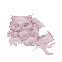 etherhocromic art cat illustration pink Sticker