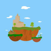 Abolitic sky clouds mountain trees GIF