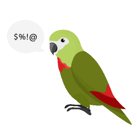 heathergracestewart giphyupload cheeky parrot fml Sticker
