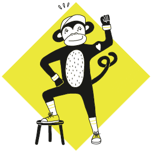 GMF-Design sport illustration design monkey Sticker