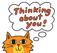 Thinking About You Cat Sticker by joeyahlbum