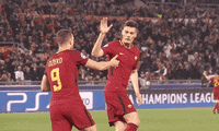 high five champions league GIF by AS Roma