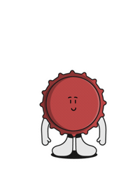 Happy Bottlecap Sticker by Seaside Scavenge