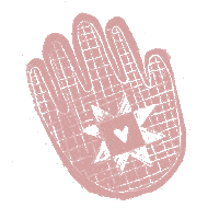 emilyruthprints pink hand quilt blockprint Sticker