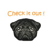 Check Pug Sticker by Atelier Rijitta