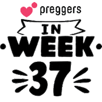 Pregnancy 37 Weeks Sticker by Preggers