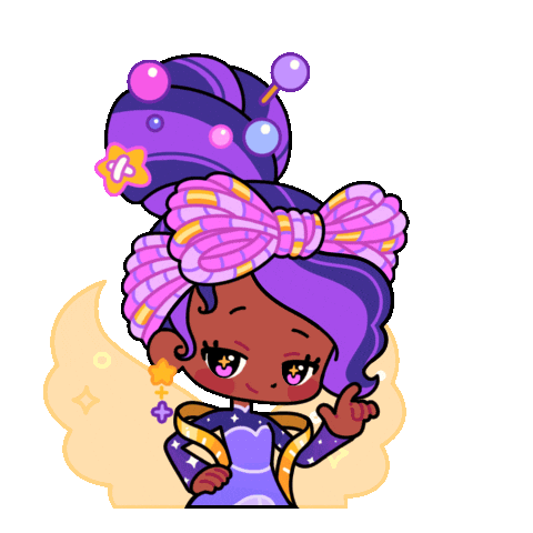 SparklesMagicalMarket hello wave gold purple Sticker
