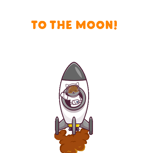 To The Moon Cat Sticker by CATECOIN