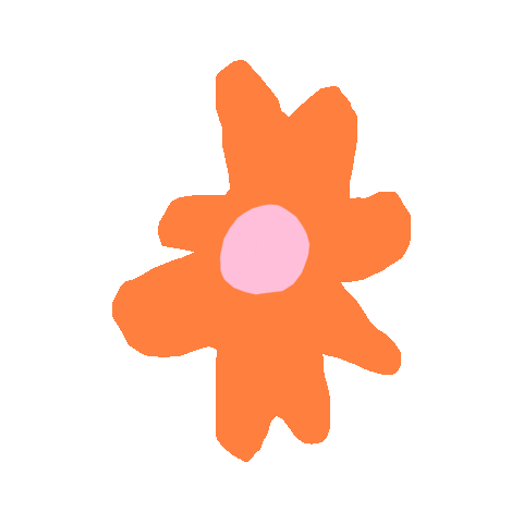 orange flower pink Sticker by Megmakes